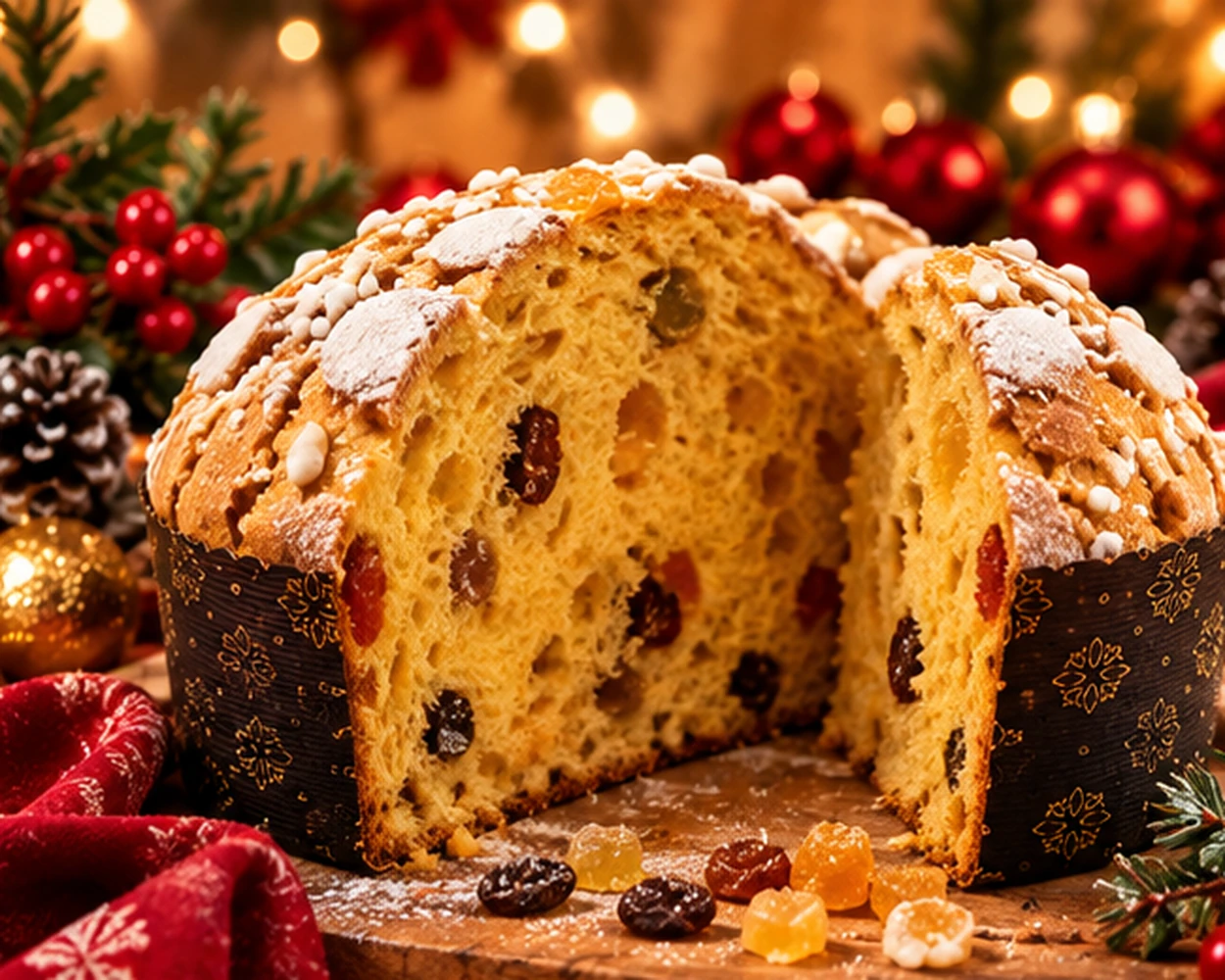 Panettone Tradizionale con Uvetta e Frutta Candita del Borghetto delle Delizie tagliato e aperto